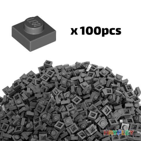 100 viên gạch LEGO 3024 plate 1x1 xám đậm P4210719100