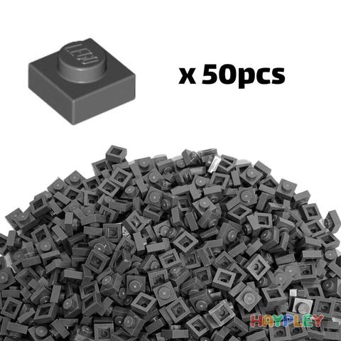 50 viên gạch LEGO 3024 plate 1x1 xám đậm P421071950